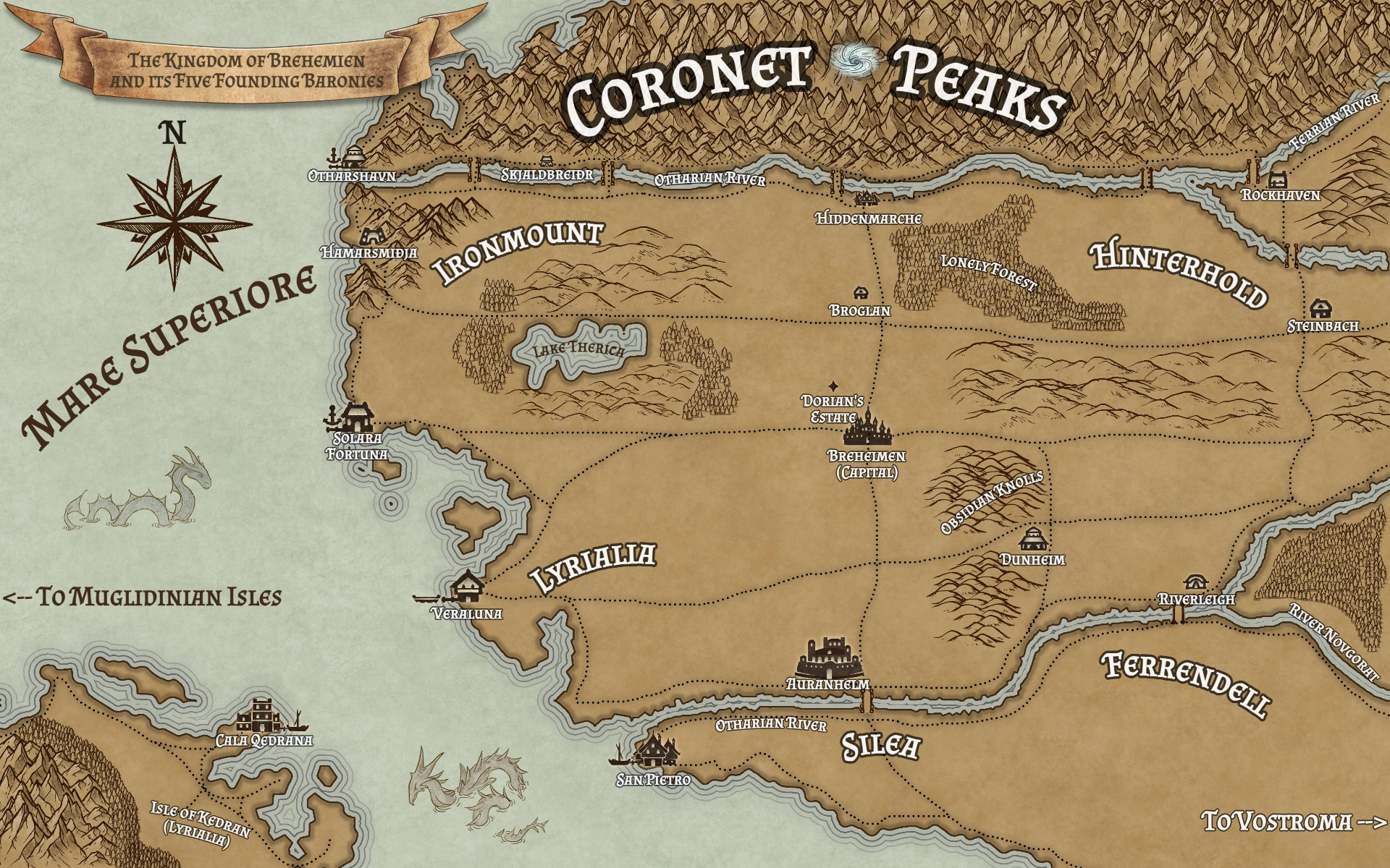 Map of the kingdom of Breheimen